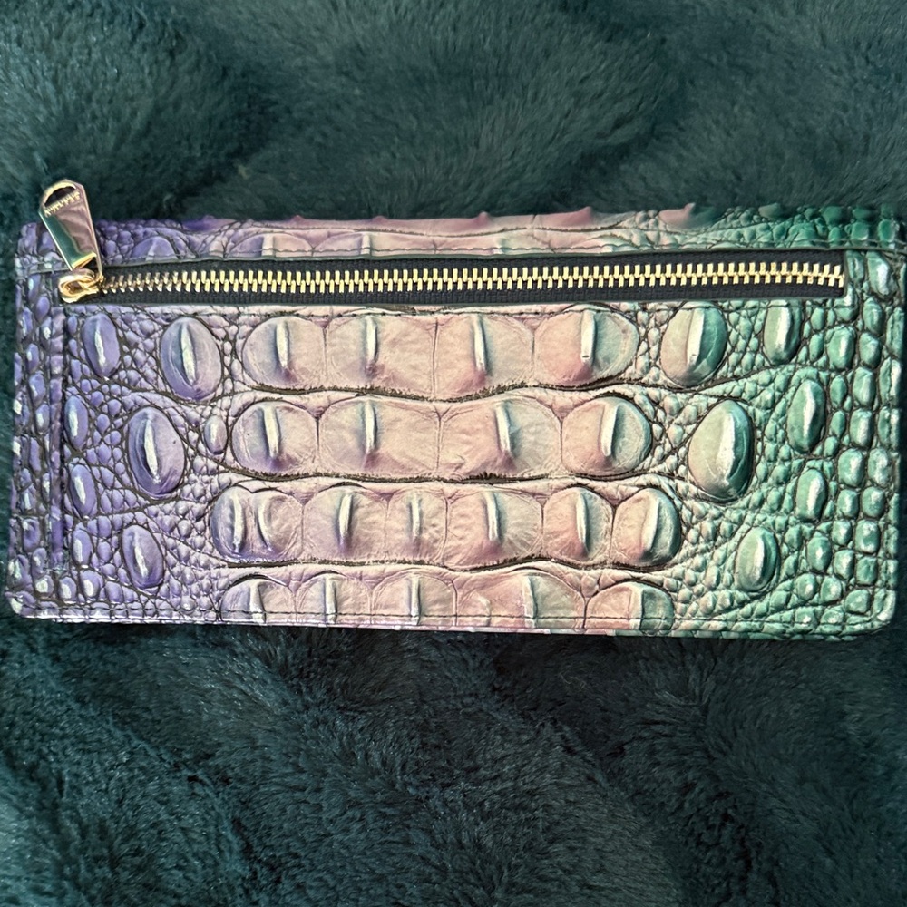 Brahmin Purple and Green Crocodile Embossed Shoulder Bag NWOT - Picture 6 of 7